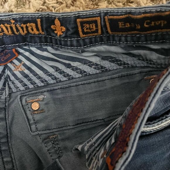 Rock Revival  Sukara Easy Crop Jeans Embellished Embroidered Women's sz 29 - Picture 4 of 9